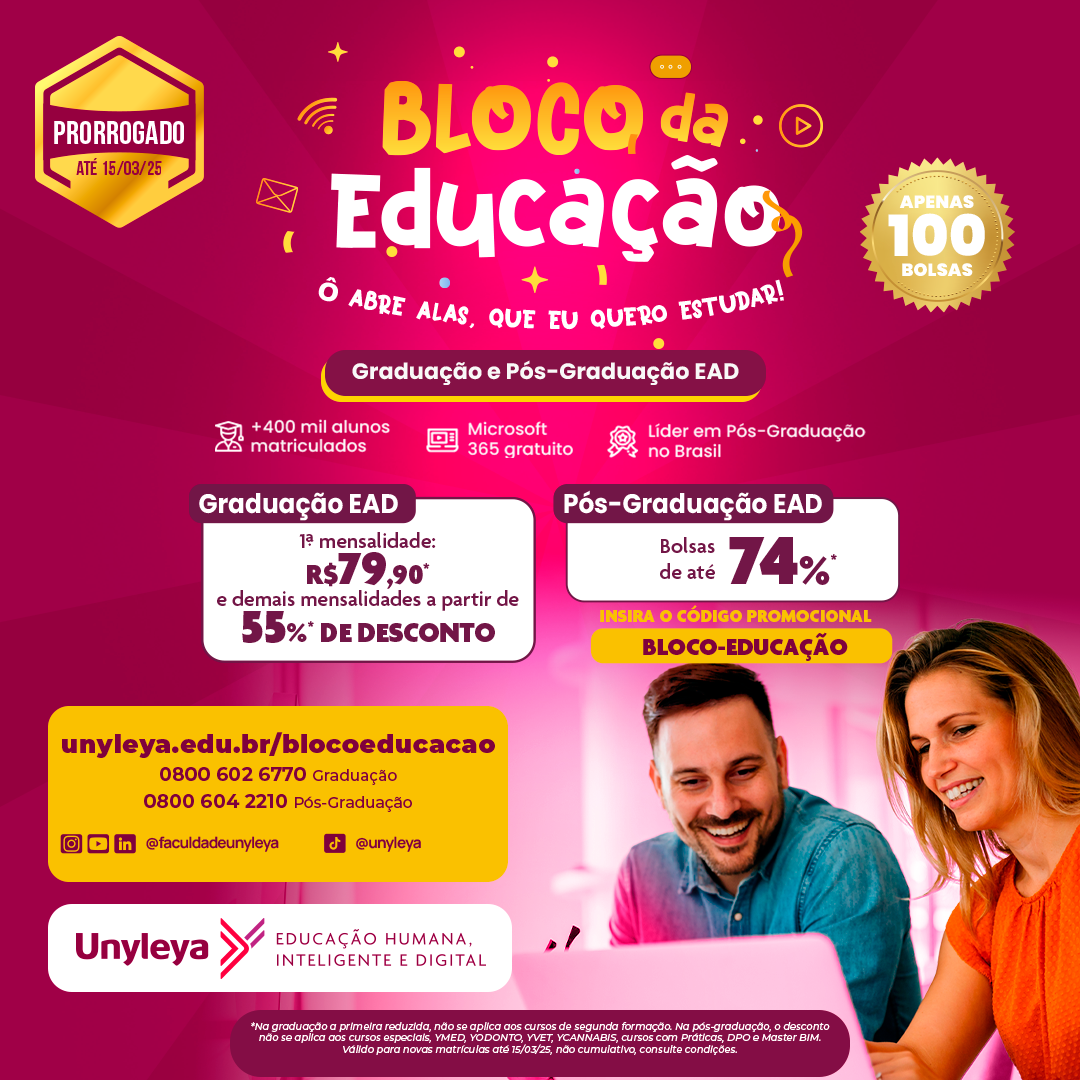 O Bloco da Educação-carnaval da Unyleya foi prorrogado - 