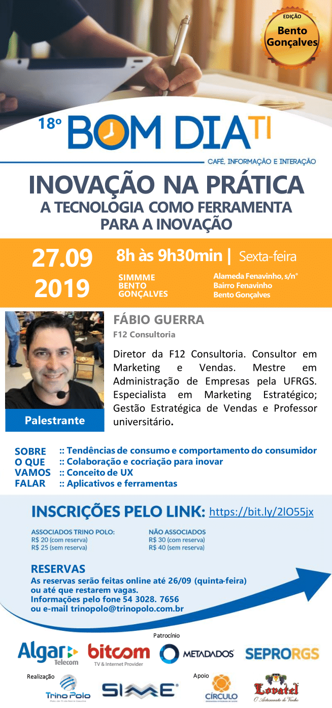 PARTICIPE DO BOM DIA TI EM Bento Gonçalves - 