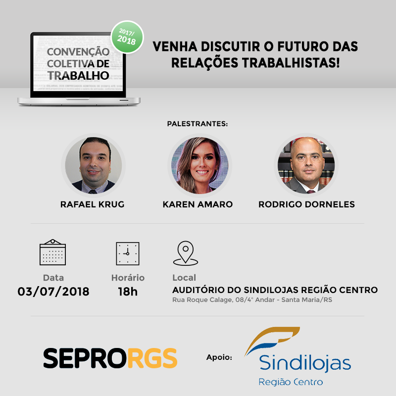 Comissão de Negociações da CCT do SEPRORGS palestra em Santa Maria-RS - 