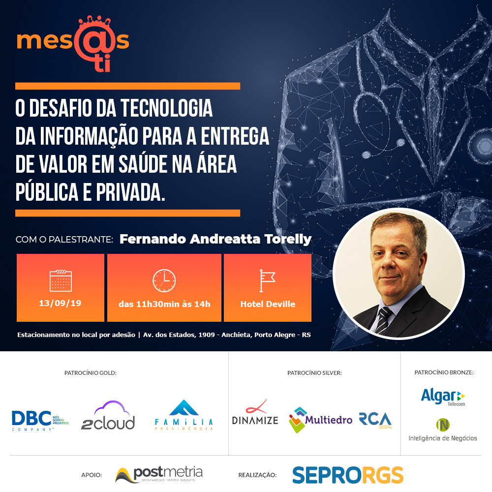 Desafios da TIC no setor de saúde são tema do Mesas TI de setembro - 