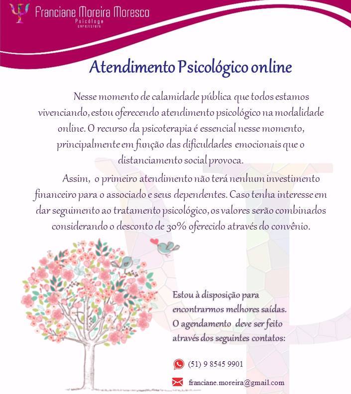 Atendimento Psicológico online - 
