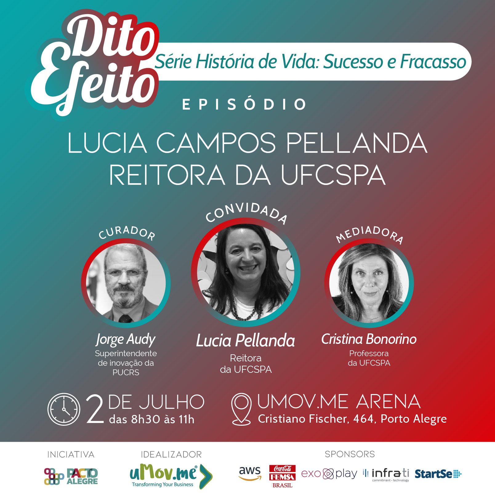 Reitora da UFCSPA tem história de vida contada   no próximo episódio do Dito Efeito - Pacto Alegre (1) - 