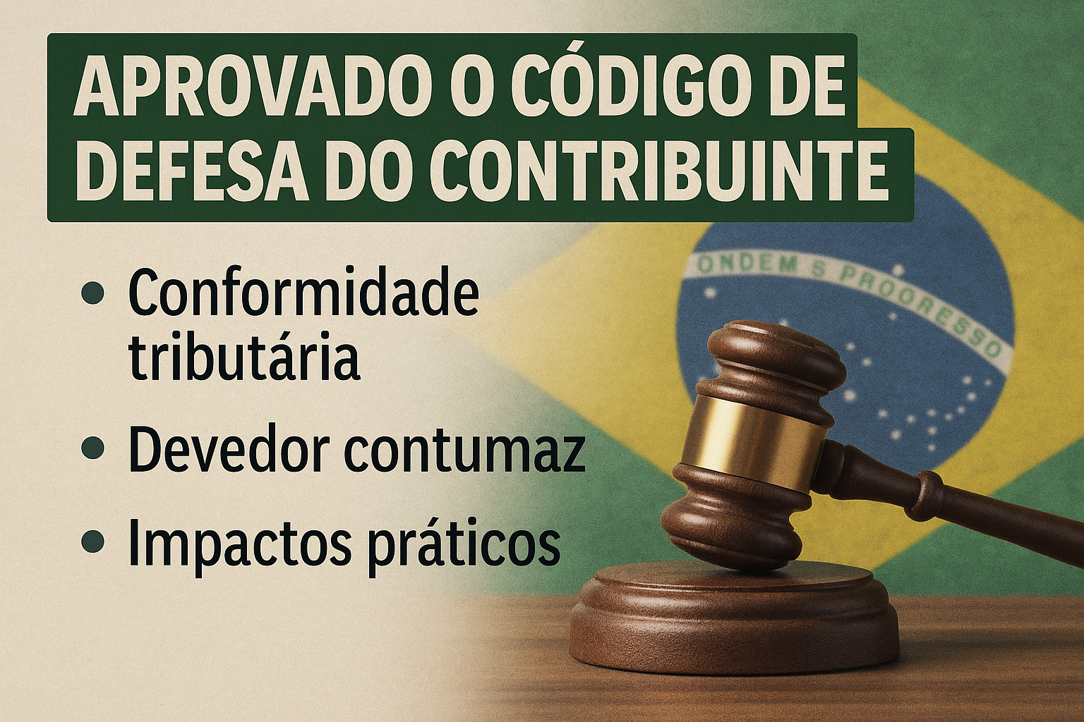 Aprovado o Código de Defesa do Contribuinte: conformidade tributária, devedor contumaz e impactos práticos - 