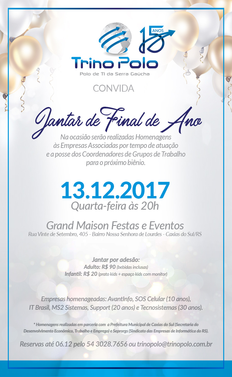 Trino Polo celebra 15 anos em evento de confraternização - 