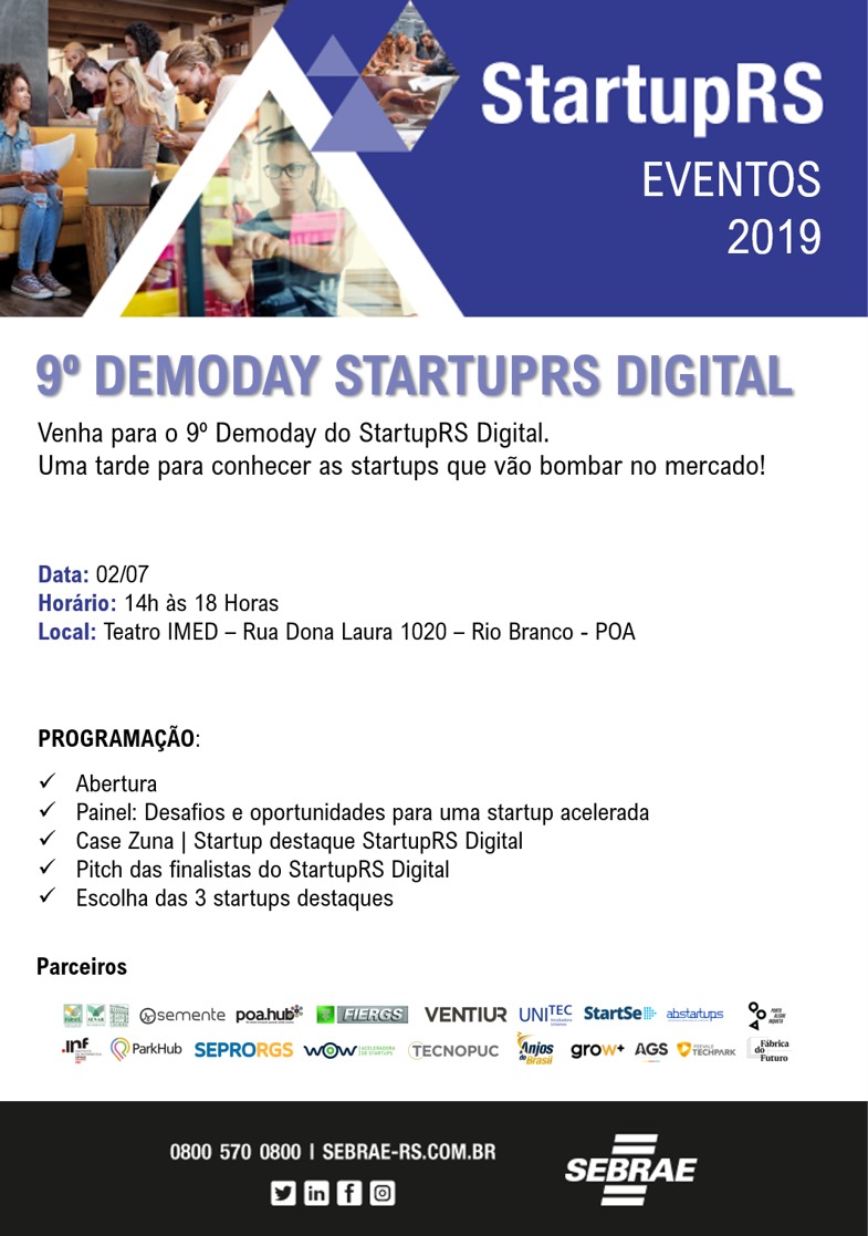 Participe do 9° Demoday StartupRS Digital - 