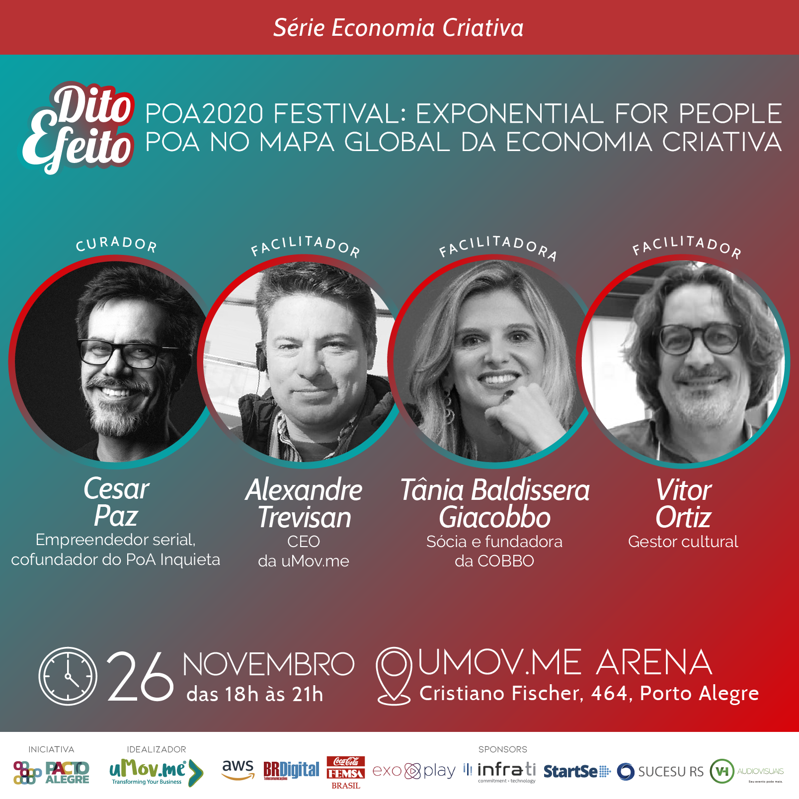 O projeto POA2020 Festival - Exponencial for People é tema de debate em evento gratuito - 
