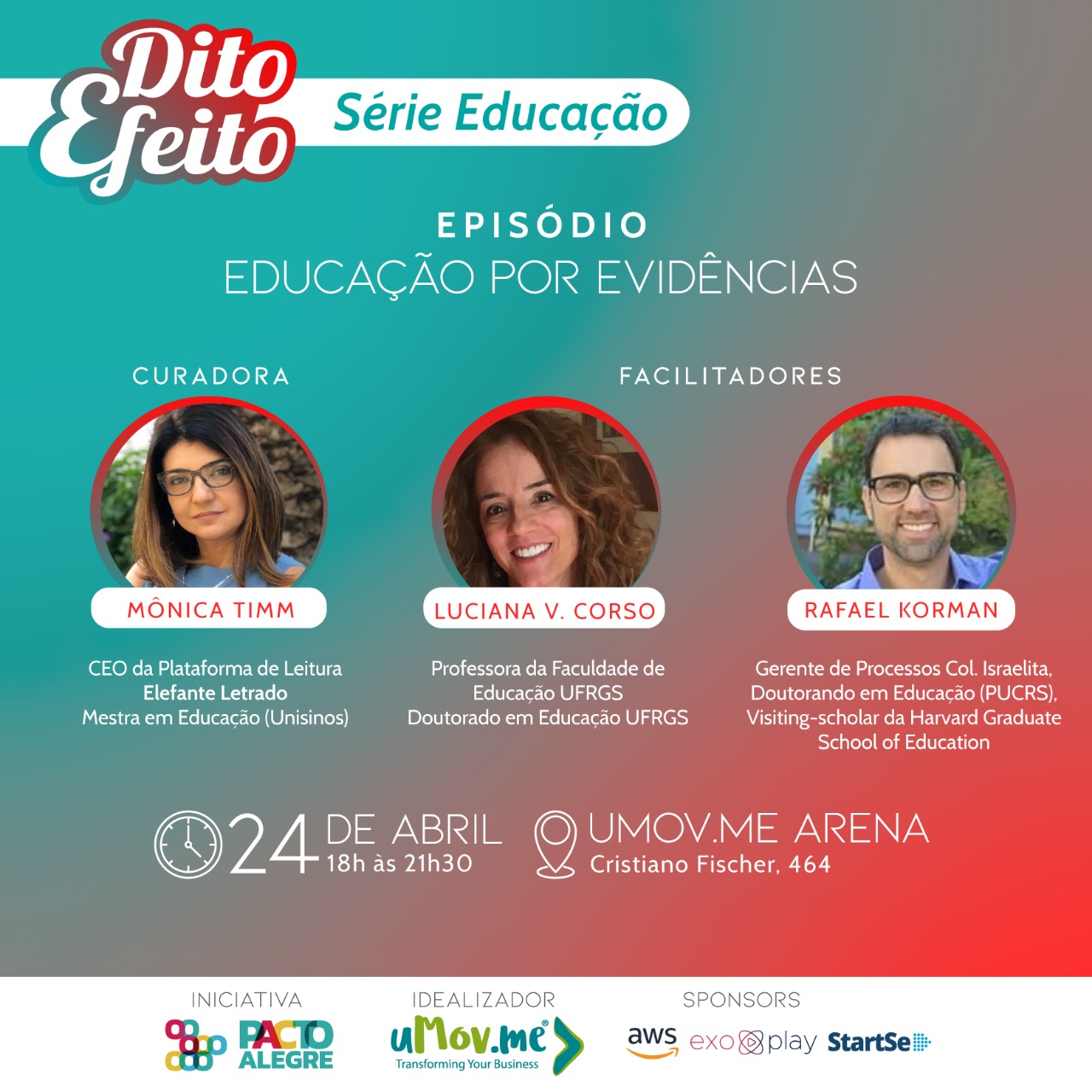 Educação por evidências é o próximo evento do Dito Efeito -  iniciativa do Pacto Alegre - 