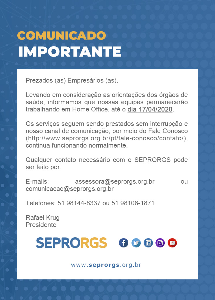 Comunicado Importante: Atividades em home office (1) - 