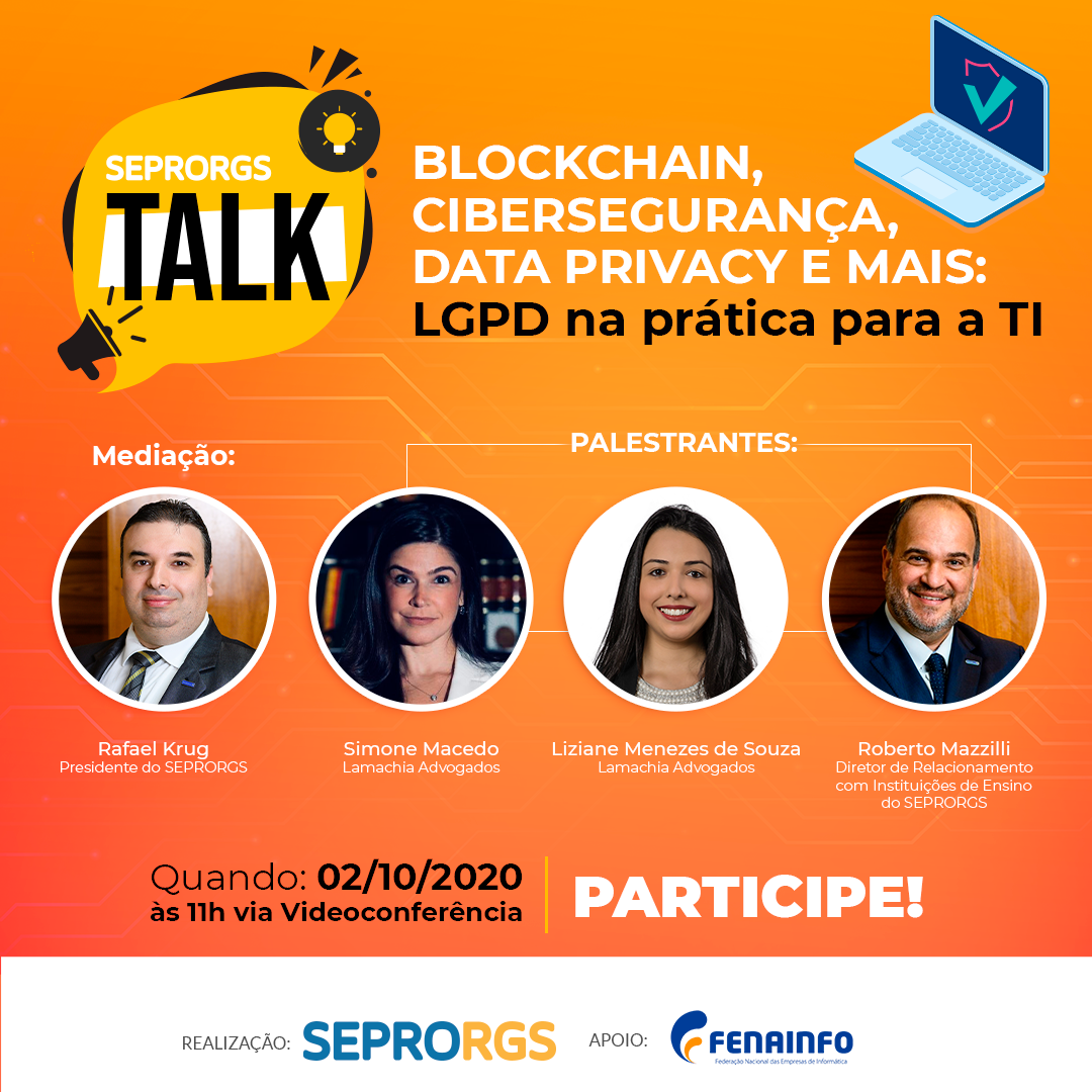 LGPD, Blockchain e segurança da informação é tema central do SEPRORGS Talk - 
