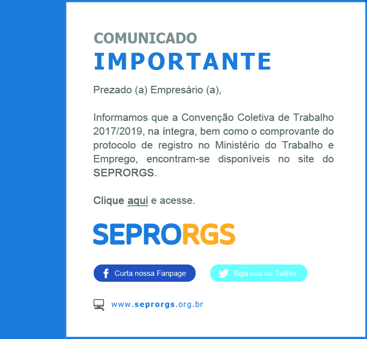 Acesse a Convenção Coletiva de Trabalho 2017 2019 na íntegra - 