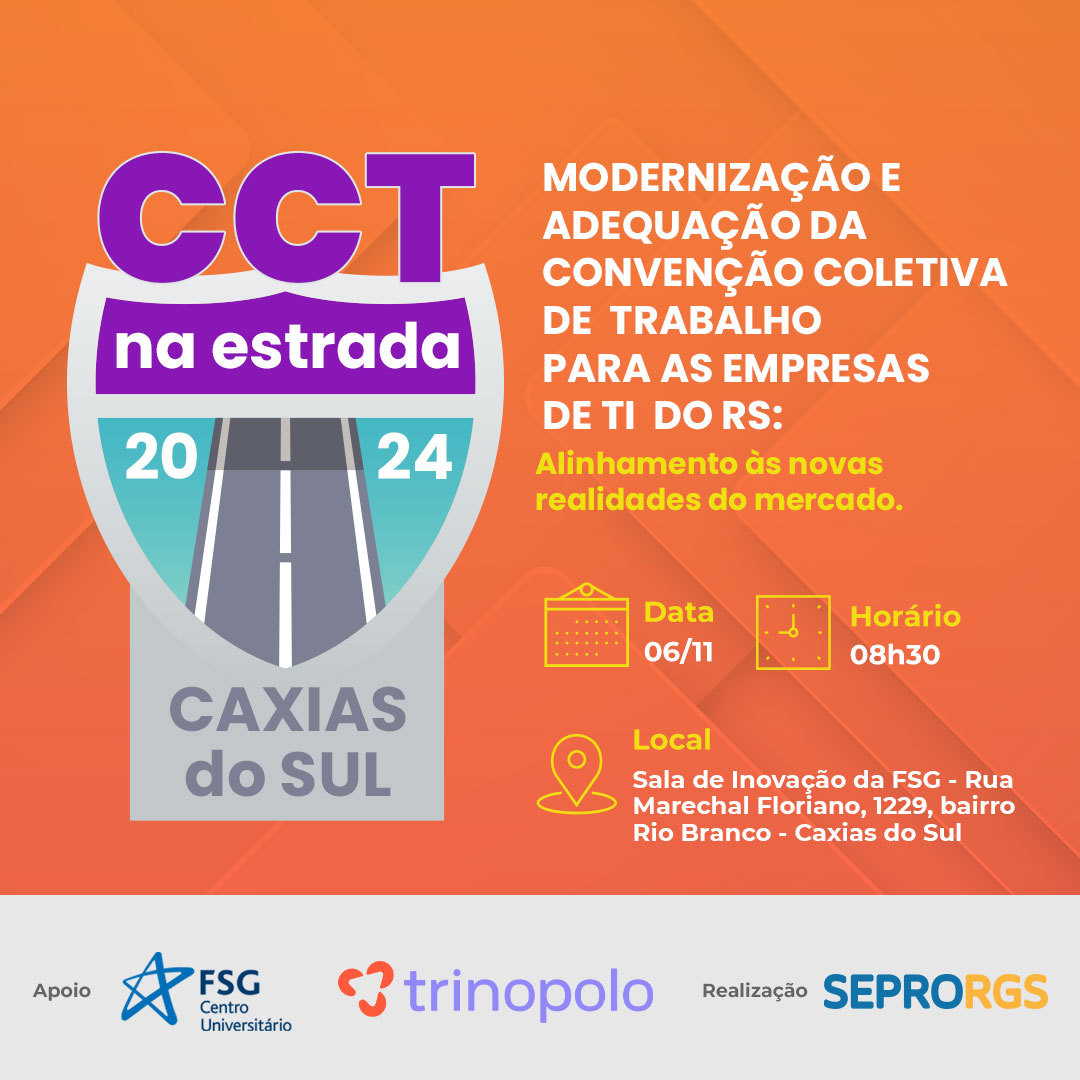 SEPRORGS convida empresariado para o CCT Na Estrada em Caxias do Sul-RS - 